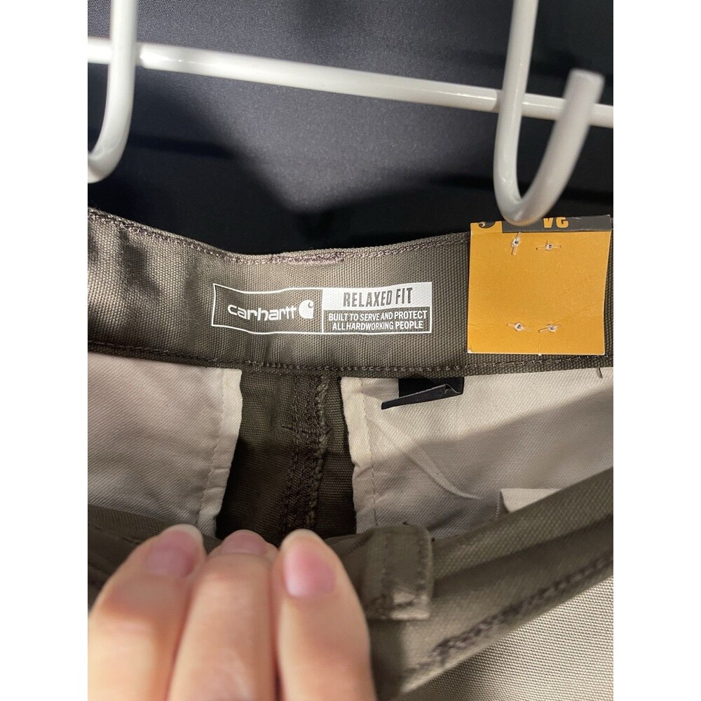 Carhartt Relaxed Fit Cargo Shorts 34 Brown Cotton Canvas Work Utility 0495 - Picture 5 of 8